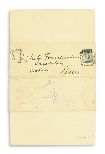 PUCCINI, GIACOMO. Autograph Letter Signed, Giacomo, to his brother-in-law Raffaello Franceschini (Dear Raff), in Italian,